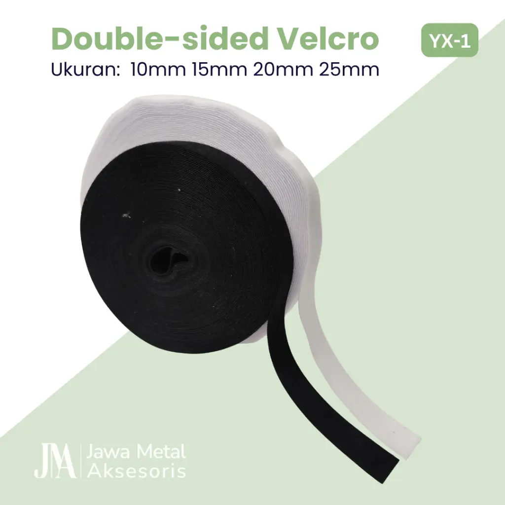 Pita Perekat Hitam Putih Perekat Serbaguna 10cm 15cm 20cm 25cm JMA Double Sided Velkro YX-1