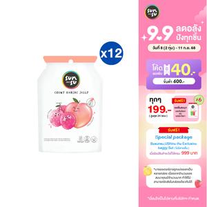 (แพ็ก 12) Sunsu ซันซุ เยลลี่ผสมบุก กลิ่นพีชและลิ้นจี่ ของขวัญ