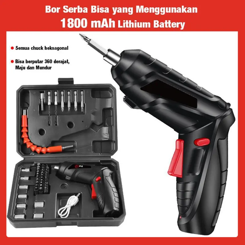 Mesin Obeng Listrik Bor Cordless Tools Screwdriver Set Koper 48 1