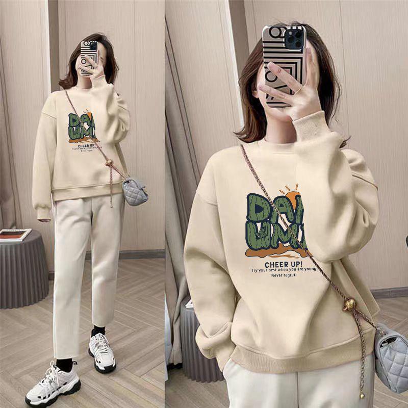 Product Introduction of Áo Cho Nữ, Áo Nỉ Cotton Nguyên Chất Mới Cho Mùa Thu Và Mùa Đông, Nhung Cáo Bạc Dày Dặn, Cổ Tròn Dáng Rộng In Họa Tiết Cao Cấp, Áo Giảm Béo Cho Nữ 12