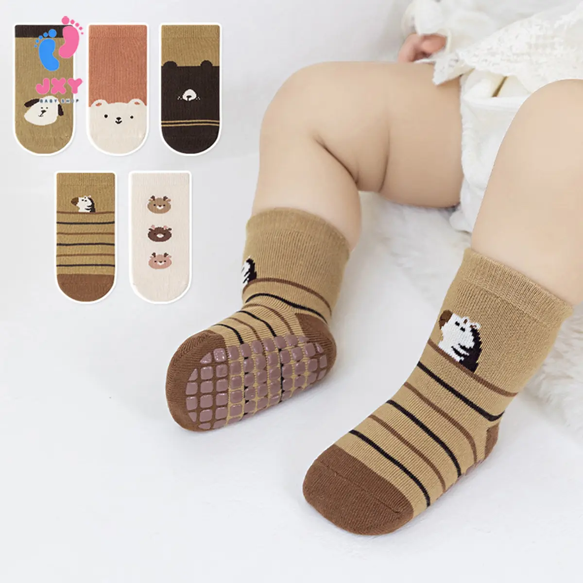 Musim semi dan musim gugur kaus kaki bayi baru bayi non slip kaus kaki lantai kaus kaki katun L363-365