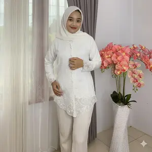 Kebaya Bordir Senada Modern Lengan Panjang – Model Encim Elegan Bahan Katun Adem Premium series sofia Senada