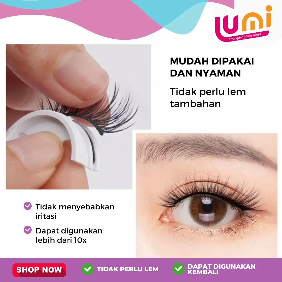 DHIYA"BULU MATA PALSU .BULU MATA TANPA LEM TINGGAL TEMPEL ANTI COPOT