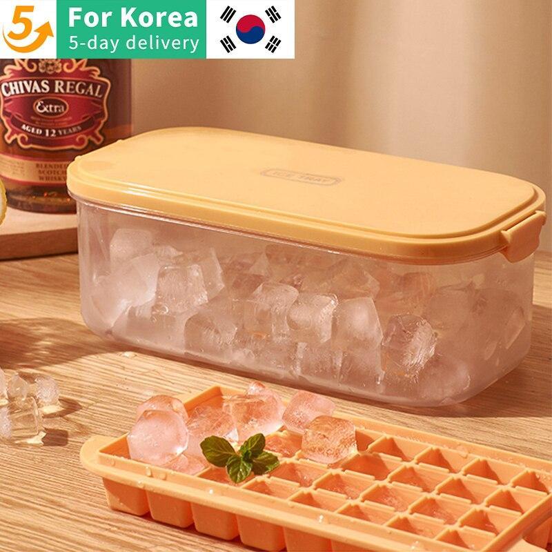 Silicone Ice Cube Mold Ice Tray Storage Box Refrigerator Ice Box Frozen Ice Block Large Capacity Ice Cube Box 0
