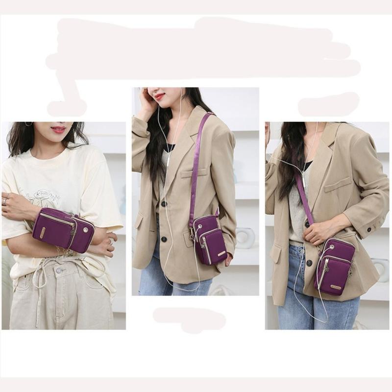 Túi Đựng Điện Thoại Mini, Cầm Tay, Chất Liệu Oxford, Nhiều Tầng, Chống Thấm Nước, Thích Hợp Đi Du Lịch, Túi Đeo Chéo, Túi Xách, Có Khóa Kéo, Thích Hợp Cho Thể Thao, Túi Đeo Cánh Tay 4