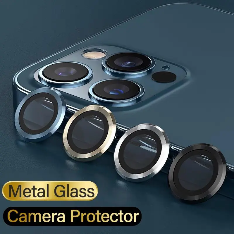 Vòng kim loại cho camera sau, Thích hợp cho iPhone 15, 14Plus, 13, 12mini, 11 Pro Max, phim Kính bảo vệ ống kính điện thoại, Chống trầy xước và chống sốc