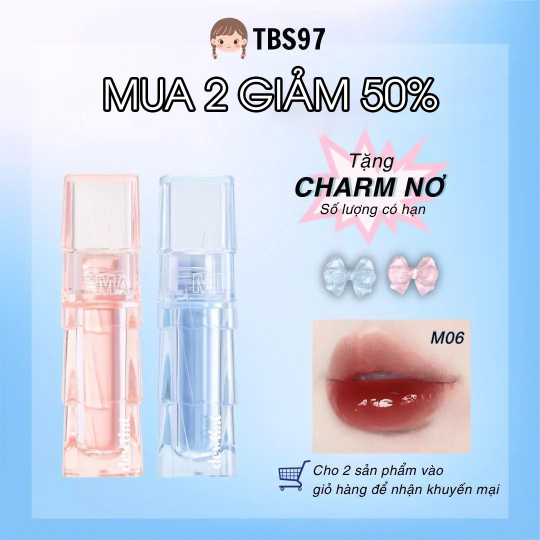 ( MUA 2 GIẢM 50% ) SON KEM BÓNG THẠCH NƯỚC THỦY TINH