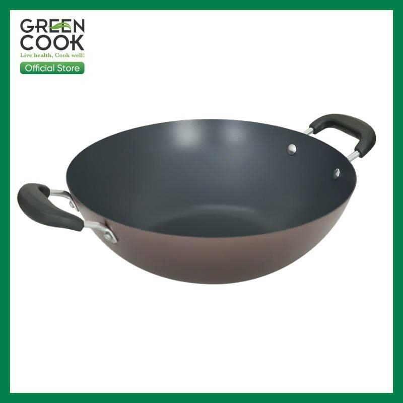 Chảo thép sâu chống dính 32 cm Green Cook GCW03-32IH - Hàng chính hãng