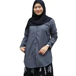 Tunik Muslim Wanita Katun Premium Lengan Panjang Wudhu Friendly | Adem Nyaman Elegan Kerja Kantor Ngaji Remaja S–XXL