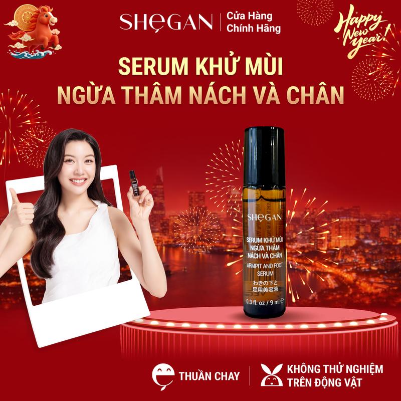  Serum Khử Mùi Ngừa Thâm Nách và Chân SHeGAN 9ml - Hỗ Trợ Dưỡng Sáng Vùng Da Dưới Cánh Tay Khử Mùi Mồ hôi Dưỡng Ẩm Nam Nữ Mẹ bầu Mẹ Sau Sinh Lăn Khử Mùi 