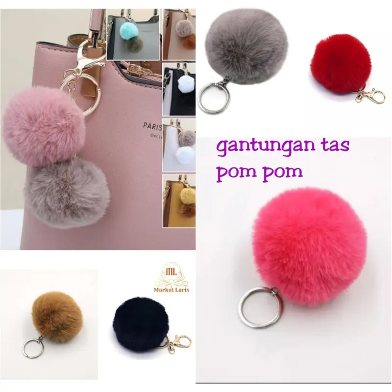 Gantungan Kunci PomPom - Gantungan Serbaguna Lucu Murah 3