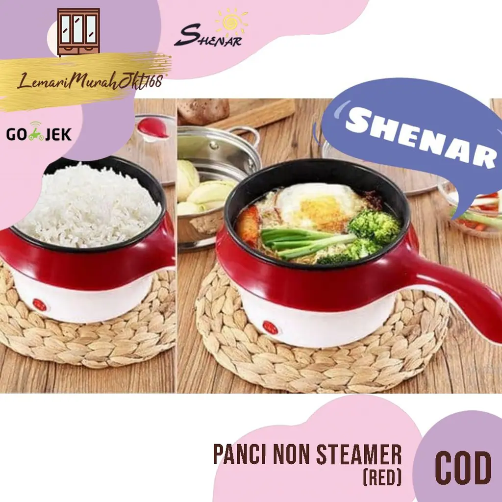 ( BISA COD ) SHENAR - PANCI LISTRIK WATT450 PANCI MASAK KHUSUS REBUS TIDAK DI SARANKAN UNTUK GORENG COOKING ONLY PANCI SERBAGUNA PANCI LISTRIK BAHAN KERAMIK ANTI LENGKET ANTI KARAT TOMBOL ON OFF OTOMATIS  ,LEMARIMURAHJKT168 Biru Kabel