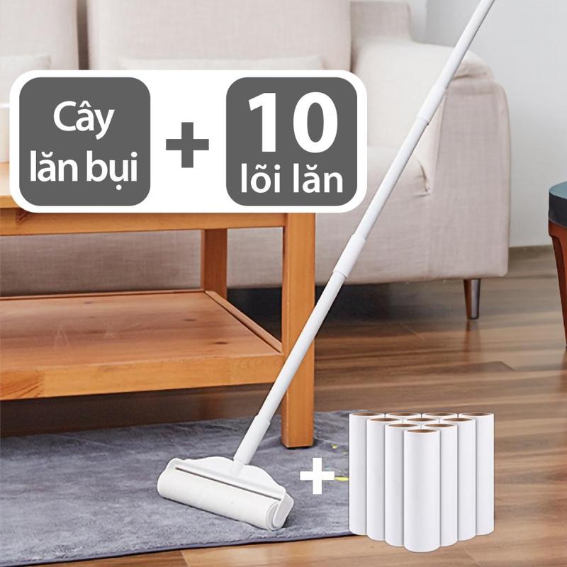 Combo Cây Lăn Bụi Cán Dài Lõi Lăn Size 24cm có 55 Lớp Keo Tốt Lăn Sạch Bụi Tiện Dụng Đa Năng