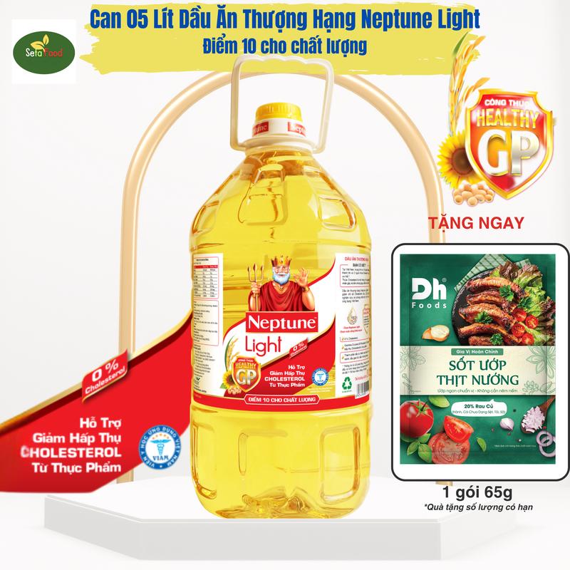 [Tặng 1 gói sốt ướp thịt nướng] 1 Can Dầu ăn thượng hạng Neptune Light 5 lít - điểm 10 cho chất lượng
