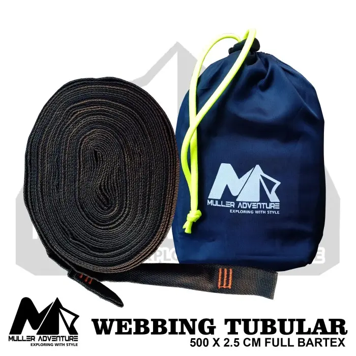 tali hammock webbing tubular full bartex 500 x 2.5 cm sepasang webbing 1