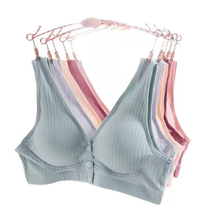 Cotton open clasps women thin bra soft breathable underwear plus size  without steel ring 0