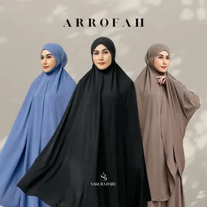 Sakura Baru - Mukena Umroh Arrofah Menutup Dagu Ukuran Jumbo Jersey Anti UV++ Anti Bakteri  Premium Grad A Atasan Muslim Panjang Dewasa Cantik Nyaman Bawahan Kain Mukenahhh