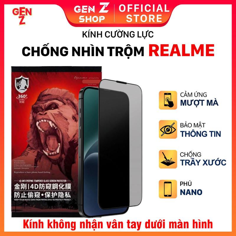   Ko NHẬN VÂN TAY  Chống nhìn trộm cho Realme GT 2 3 5 7 7T Neo 2 2T 3 5 7 7x 3T SE Pro 4G 5G Kính cường lực dán màn hình Phụ Kiện 