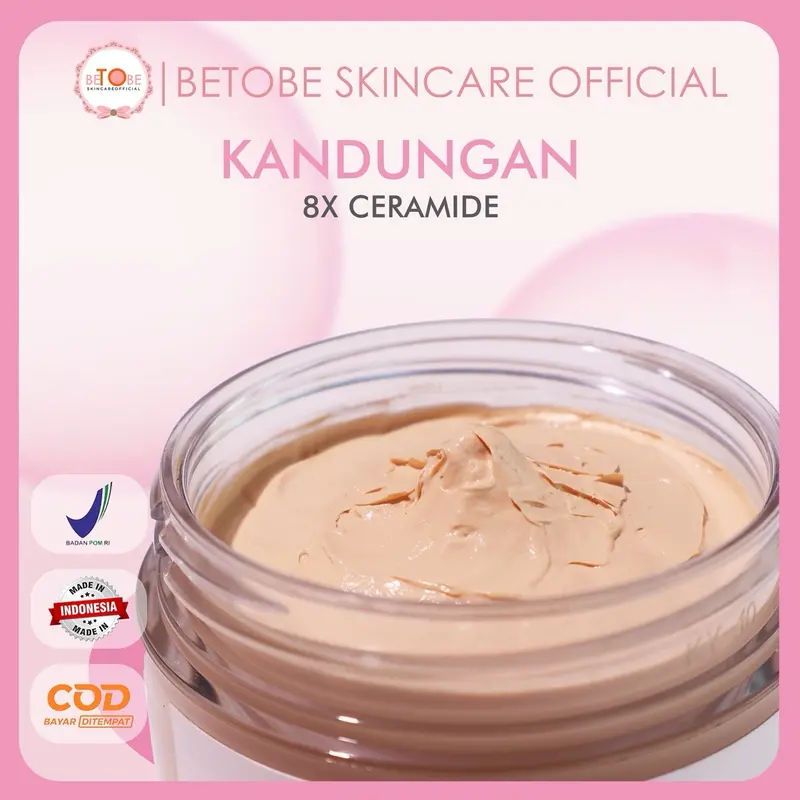 Betobe Daily Glow Moisturizer Wajah 8X Ceramide 30ML Moisturizer Mencerahkan Sunscreen UV Protection Cushion Foundation Suncu Melembabkan Skin Glow Muka Pelembab 1