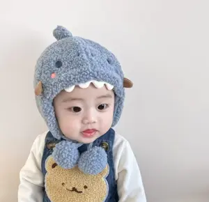 topi kupluk motif dino untuk bayi usia 1 - 4 tahun batok kepala