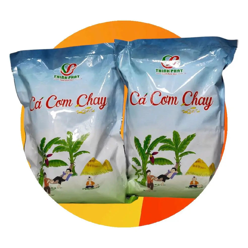 Cá Cơm Chay chiên giòn từ hoa chuối, bột mì, gia vị chay, ăn liền, ăn vặt