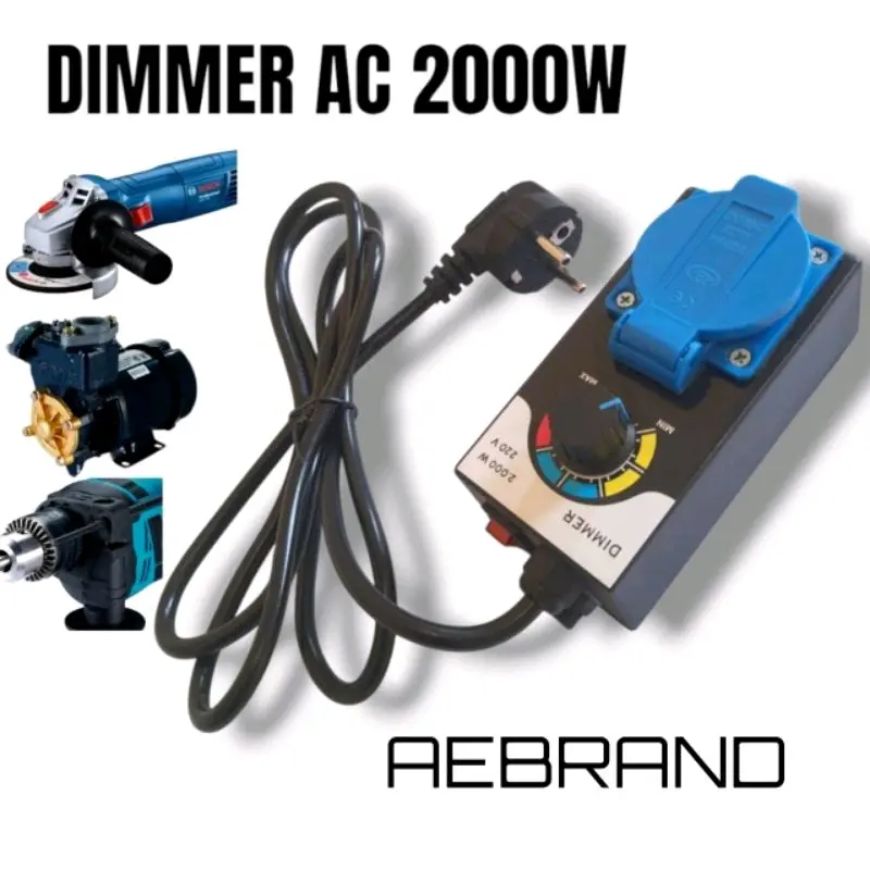DIMMER AC 2000W PENGATUR KECEPATAN GERINDA MESIN BOR DINAMO LAMPU