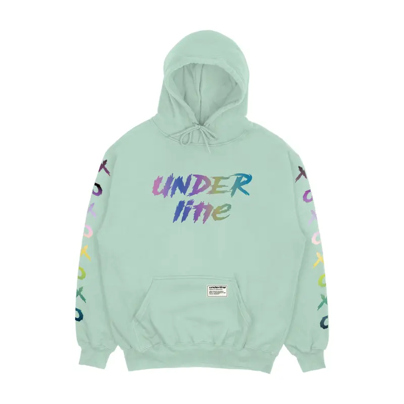 UNDERLINE - HOODIE REFLEKTIF MENYALA MOTIF X O X O SIZE M - XXL PRIA WANITA FLEECE TEBAL GRAMASI 280 UNISEX l RAINBOW 5