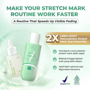 Bundling 1 Pcs Stretch Mark Serum 30ml + 1 Pcs Stretch Mark Oil 90ml Rintik Skincare