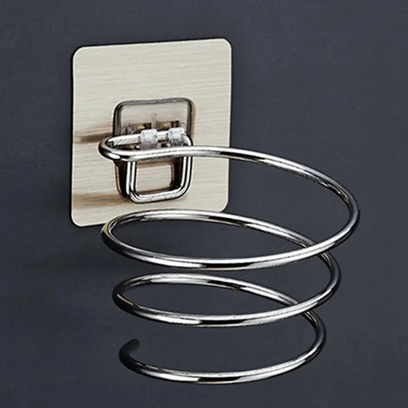 Giá Đỡ Máy Sấy Tóc, Cho Phòng Tắm, Giá Để Đồ Gia Dụng, Treo Tường, Không Cần Đinh, Làm Bằng Thép Không Gỉ, Giá Đỡ Xoắn Ốc 4