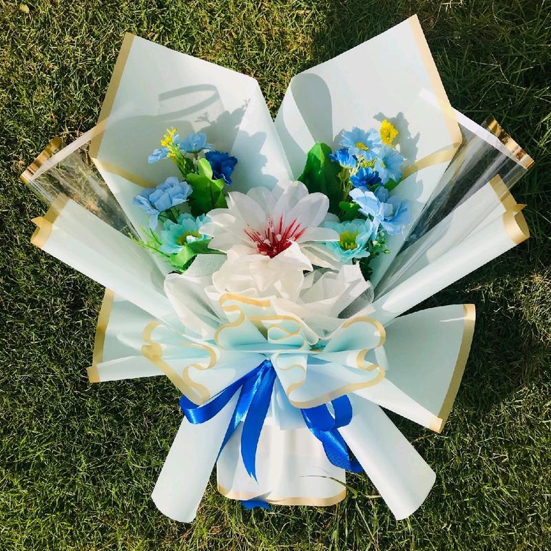 BUKET BUNGA CANTIK / BUKET BUNGA AESTHETIC TIPE SKYBLUE / BUKET BUNGA HADIAH ANNIVERSARY 8