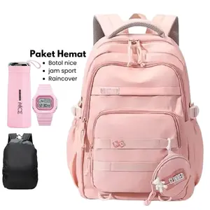 Tas Ransel Sekolah Anak Banyak Bonus/Tas Sekolah Anak SMP SMA / Backpack Anak Remaja Korean Style Tas punggung Polos