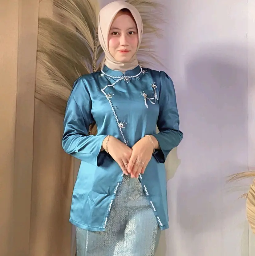 TERBARU !!! ONE SET KHALIZA BAJU KURUNG MELAYU BAJU BRIDESMAID BAJU KONDANGAN ELEGAN SIMPLE DENGAN PAYET MUTIARA BAJU PAYET MUTIARA Muslim Setelan Wanita