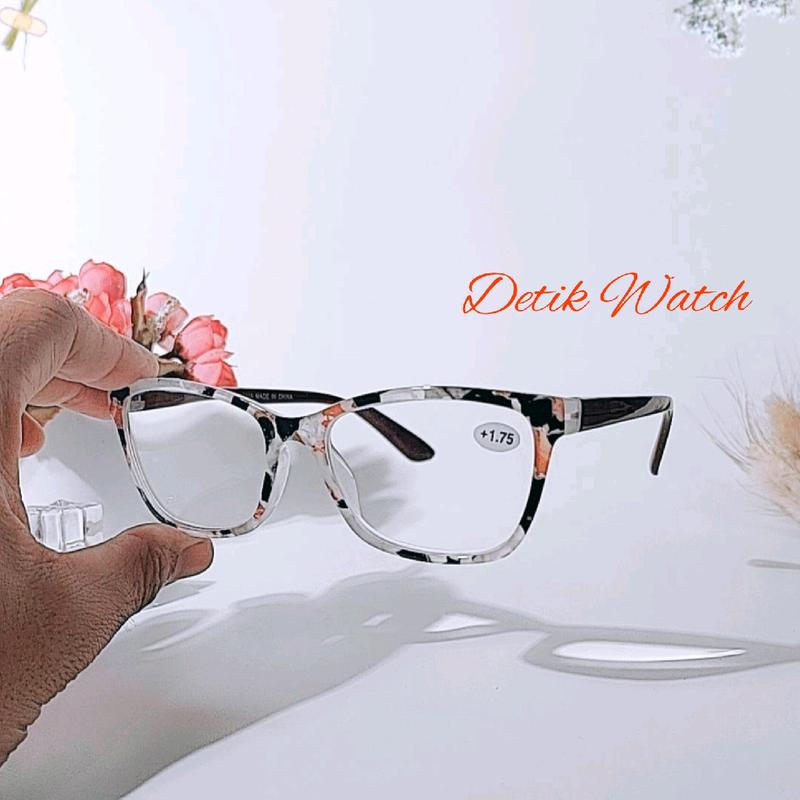 Kacamata Baca Kacamata Plus Frame Kotak Leopard Putih ZZ455D-T Lensa Free Box dan Kain Lap 5