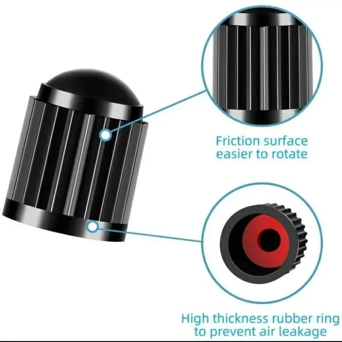 [4pcs] Tutup Pentil Ban Dengan Karet Ring Mobil Sepeda Motor Anti Debu Bocor Seal Universal Nitrogen Tire Valve Cap Car Kendaraan 4