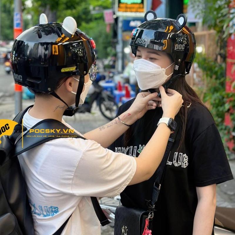 Nón Bảo Hiểm Xe Máy POC P05 Siêu Nhẹ- Tặng kèm Cáp Lưỡi Trai Mũ bảo hiểm chính hãng POC