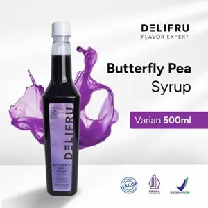 Delifru Butterfly Pea Syrup 500 ml - Sirup Bunga Telang