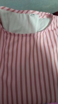 Product Review of LUXME 【ready stock】 Gaun Wanta Rok Panjang Lengan Panjang Lipatan Bergaris Warna Pink from D**i K**6 0