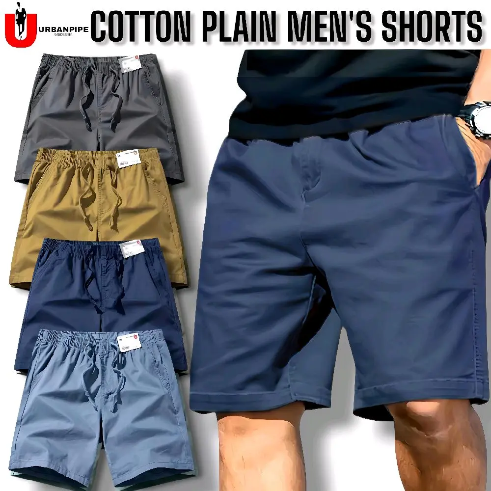 URBAN PIPE Plain short chino knee length cotton menswear short for men clothing