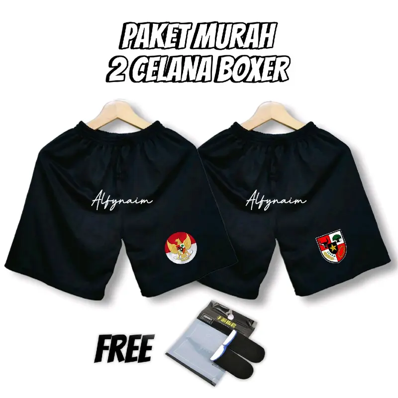 Paket Merdeka 30rb dapat 2 Celana Pendek Boxer ( Bonus Sarung Jempol ) Shorts 1