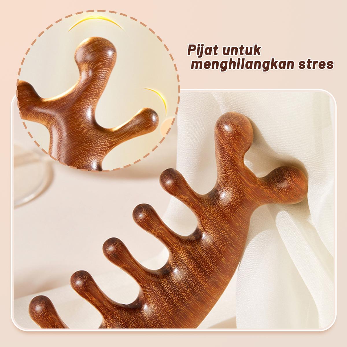 Sisir Pijat Meridian Kayu Cendana Sisir Pijat Lima Gigi Sisir Meridian Multifungsi Pengerukan Anti-statis Rumah Tangga Anti-penumpahan Anti-statis