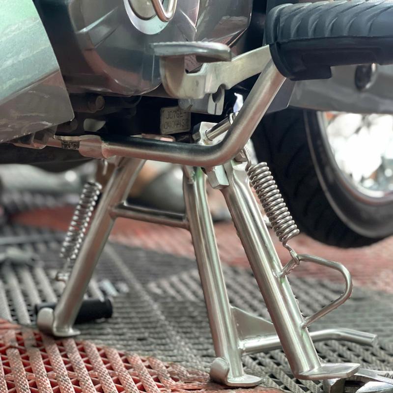  Bộ Combo 3 Món Chống Đứng Chống Nghiêng Gác Máy Inox 304 Các Dòng Xe  Phụ Kiện Đầy Đủ  - Đệm Cao Su Chốt Xỏ Lò Xo Cốt. 