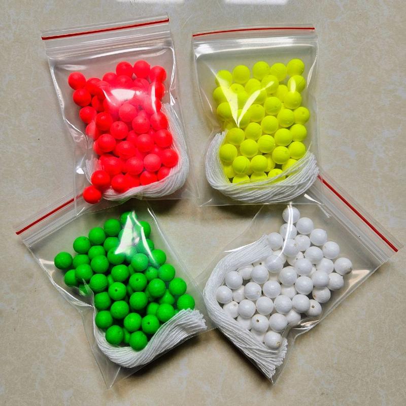 Gói 50 Hạt Bolie 7.5mm Và 8.5mm Tặng Kèm Dây Buộc Độ Lăng Xê, Mồi Câu