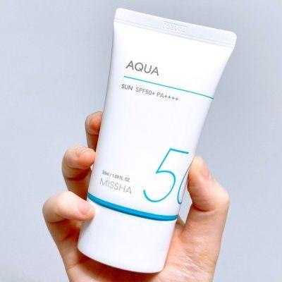 MISSHA AQUA SUN 50 ml, gel chống nắng màu xanh đậm cho mặt, SPF50+ PA++++, nhẹ,…