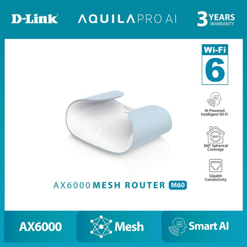 D-Link M60 AX6000 WiFi 6 Wireless Mesh Router | Expandable Mesh ...
