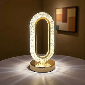 KD88 OVAL | Lampu Hias Dekorasi Meja Kristal Oval LED | Lampu Tidur Kamar Sensor Sentuh USB Aesthetic