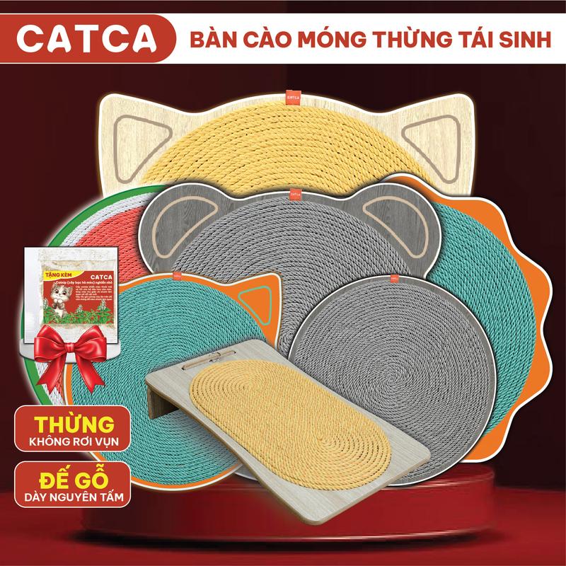 CATCA Bàn Cào Móng Mèo Thừng Tái Sinh CATCA Đế Gỗ Nguyên Tấm Không Rơi Vụn Dành Cho Mèo Mọi Lứa Tuổi Made in Viet Nam Chất Lượng Cao Tiết Kiệm Thời Gian Sử Dụng Lâu Dài