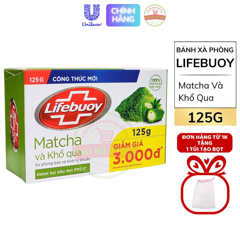 Bánh Xà Phòng Lifebuoy Matcha Khổ Qua 125G Đơn Từ 1K Tặng Túi Tạo Bọt