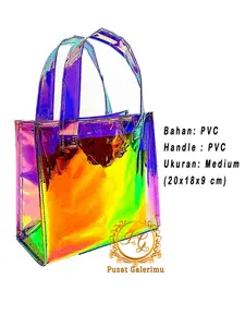 Tas Glossy Full Mika Tote Bag Hologram Full Mika PVC