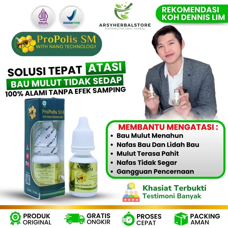 Herbal Untuk Atasi Nafas Tidak Sedap , Mulut Bau Menahun Dengan Propolis SM Gusi Bengkak Sakit Gigi Berlubang 0