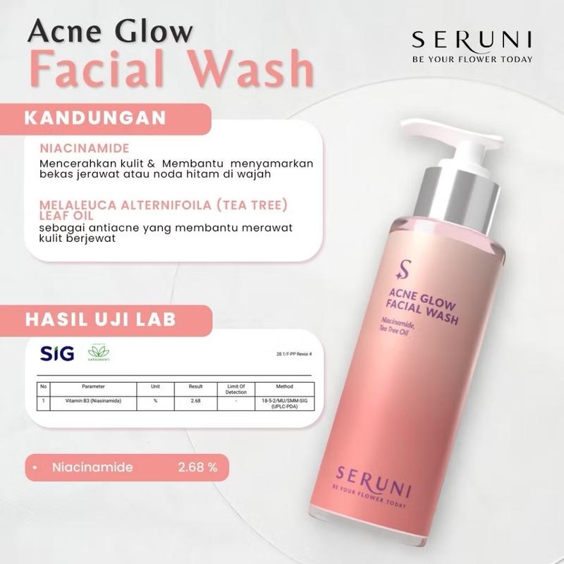 [ORIGINAL] Seruni - Acne Glow Facial Wash - Dapat Mengangkat Kotoran & Mengangkat Noda Hitam Bekas Jerawat Membersihkan 1